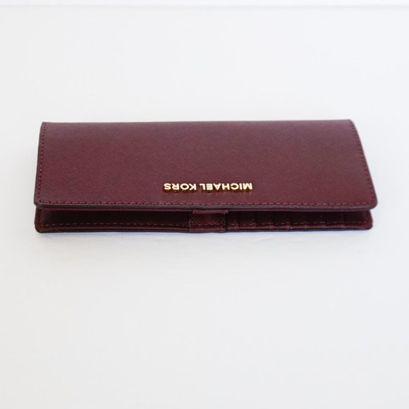 Michael Kors Jet Set MD Slim Bifold Wallet Merlot - Picture 7 of 7